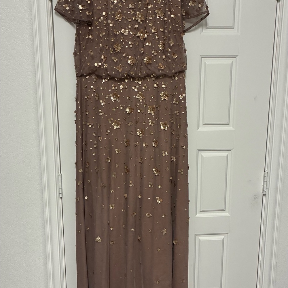 Adrianna Papell Brown Sequin Dress